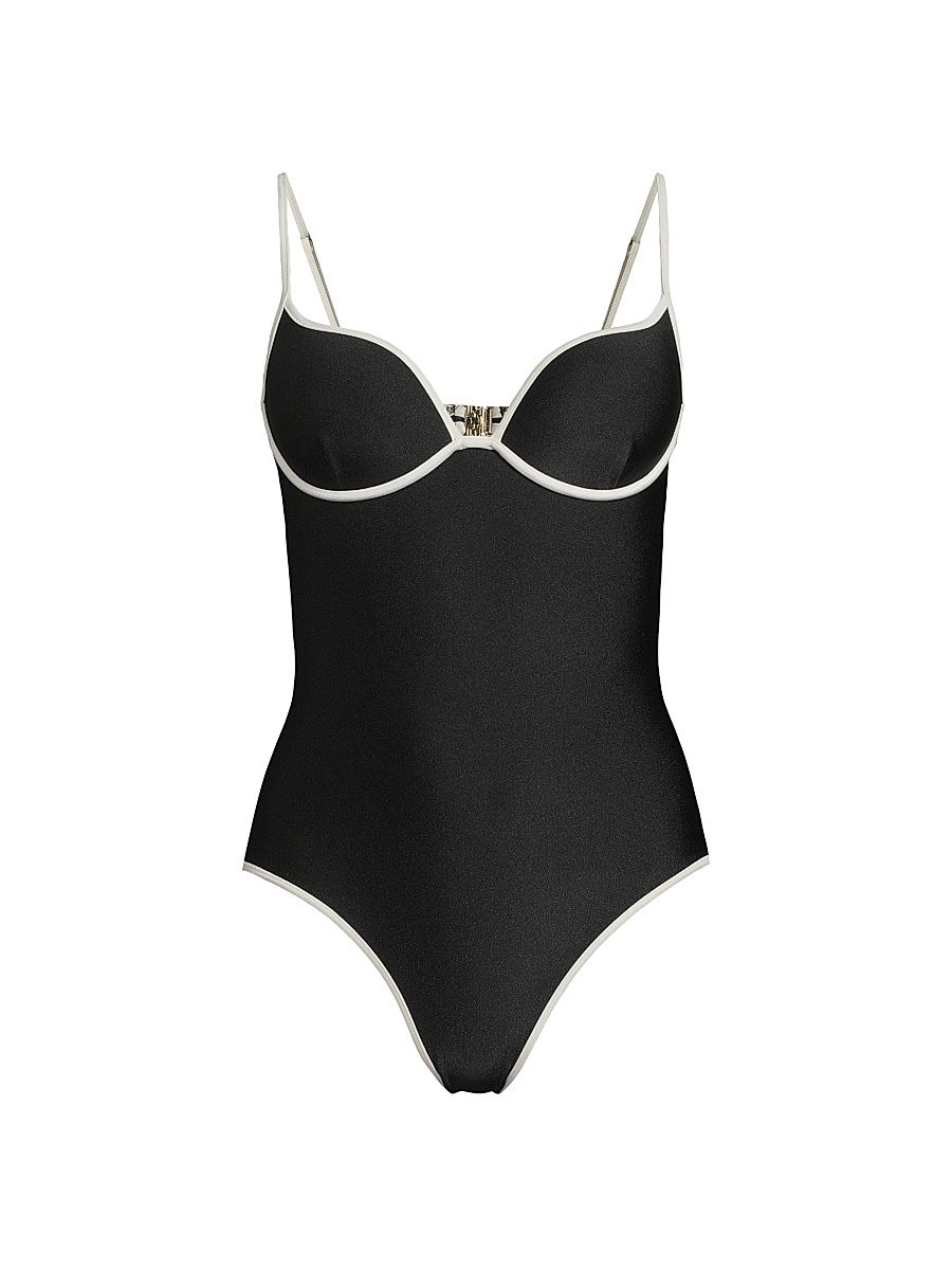 Women's Abby Sweetheart One-Piece Swimsuit - Black - Size Medium