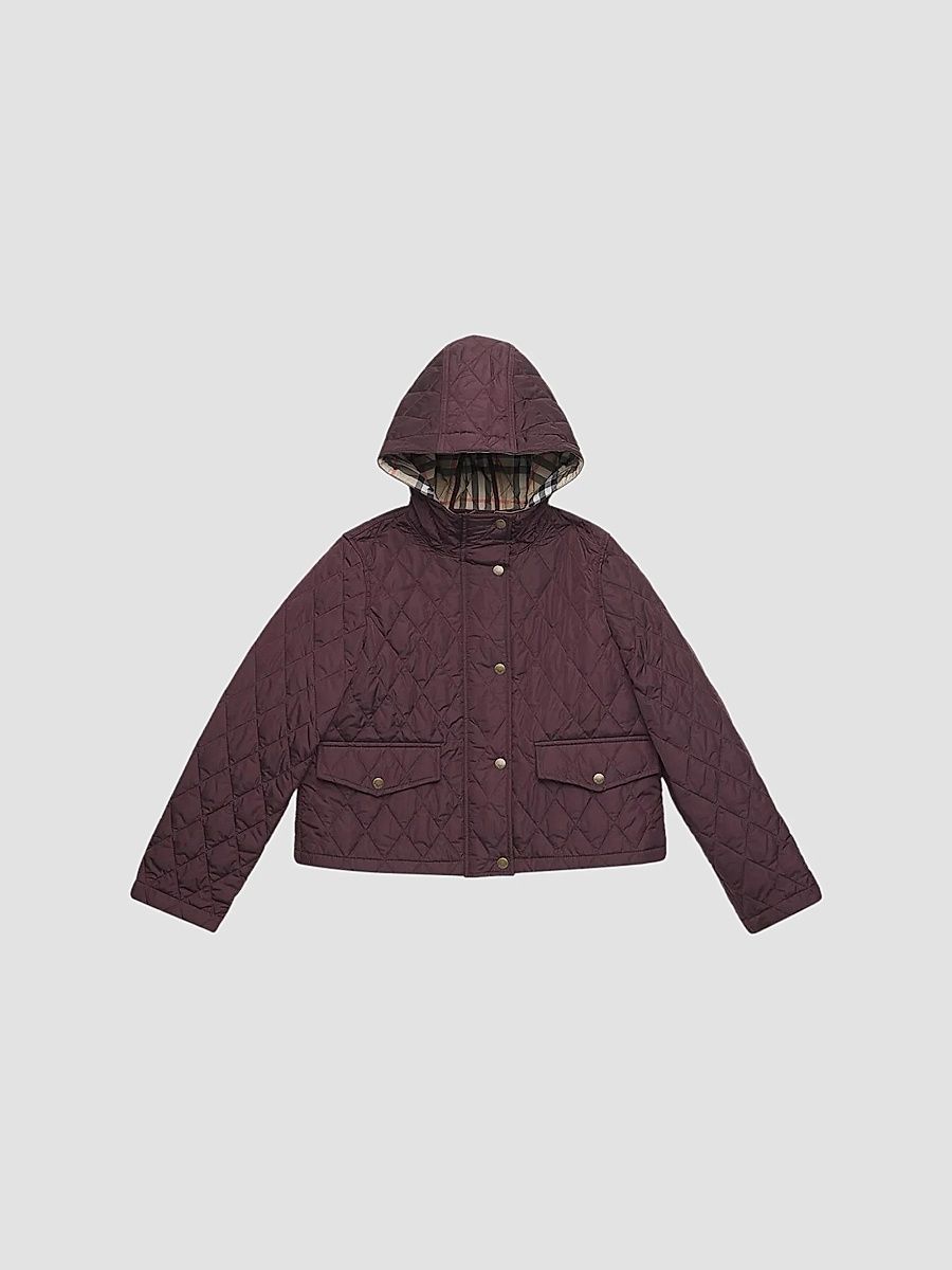 Burberry Girl's Little Girl's & Girl's Quilted Hooded Jacket - Wine Red - Size 10