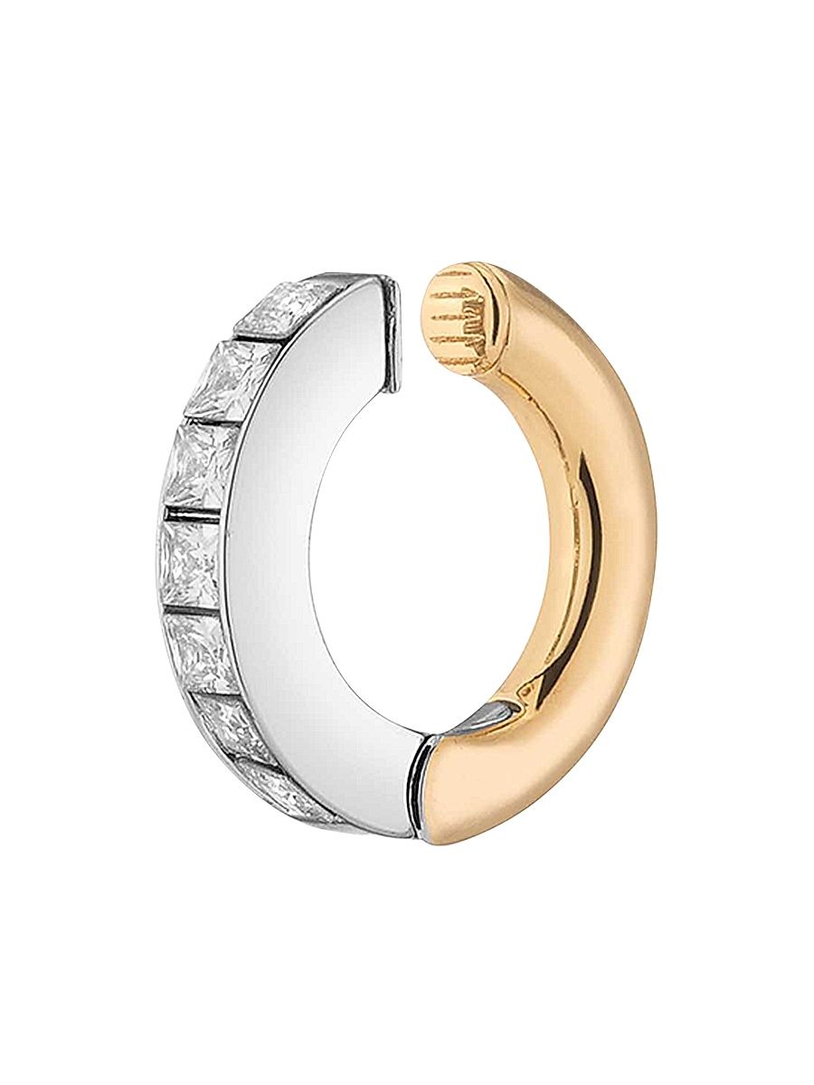 Women's Lola Cubic Zirconia & 12K-Gold-Plated Two-Tone Ear Cuff - Gold