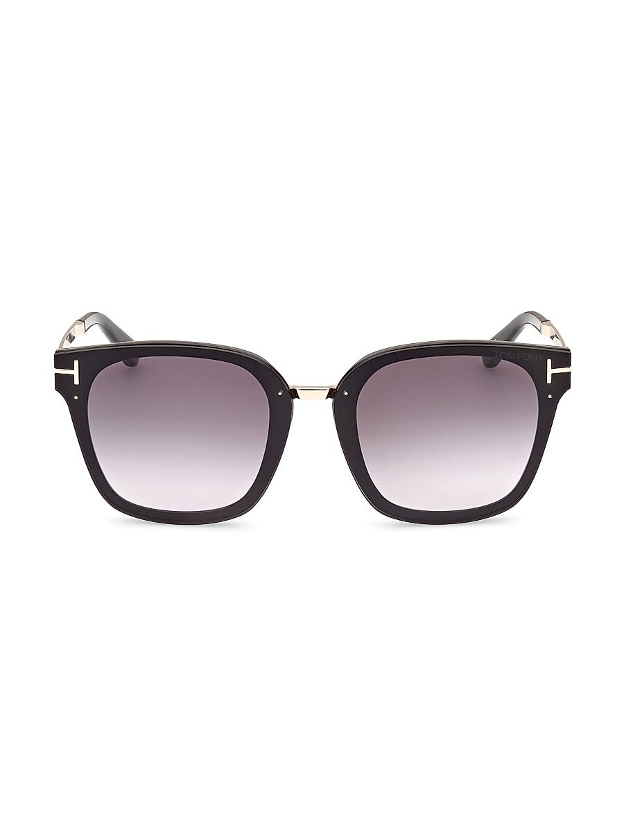 Women's Philippa 68MM Square Sunglasses - Shiny Black