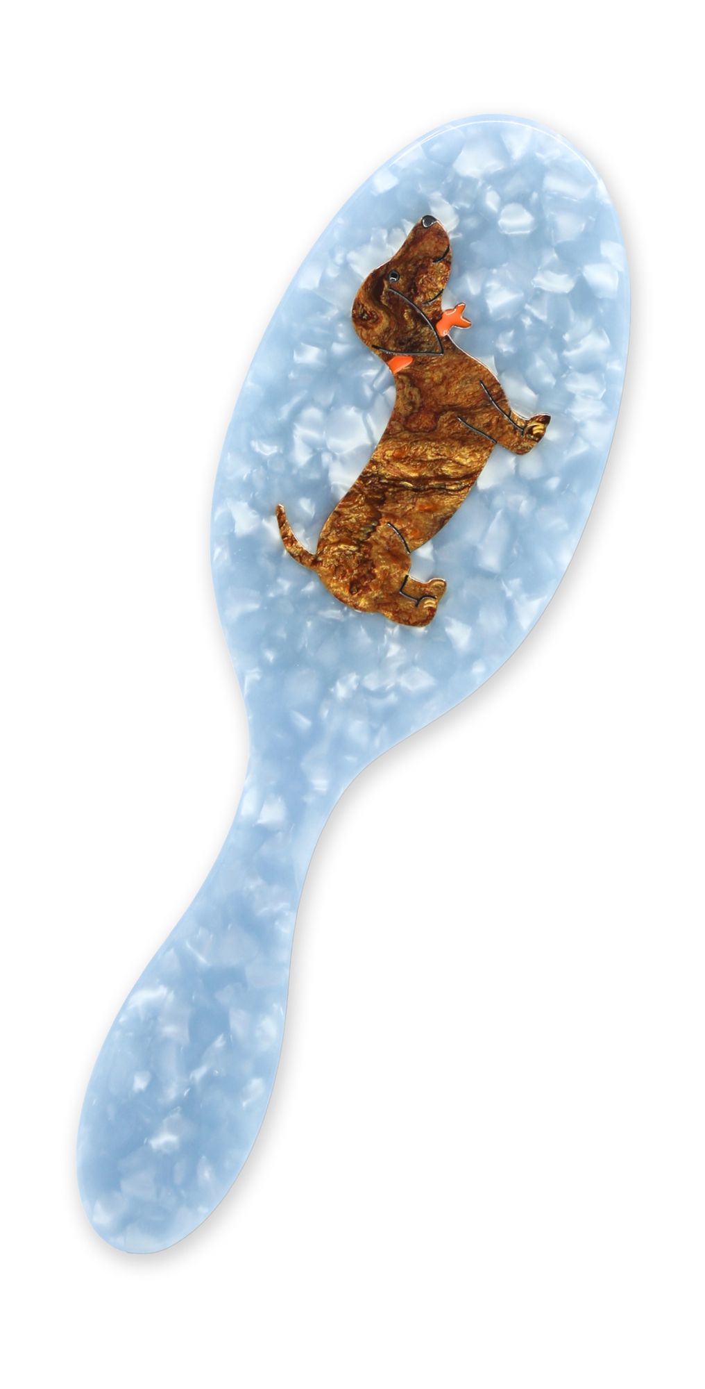 Solar Eclipse Hand-Painted Dachshund Dog Amazing Hair Day Brush Sky Blue One Size