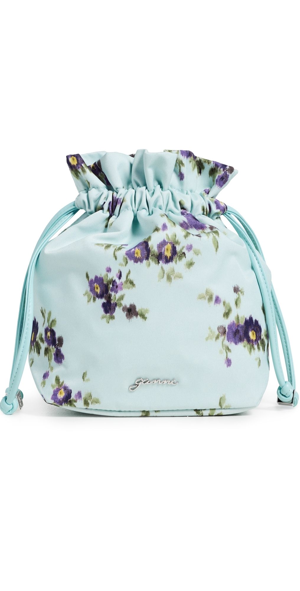 GANNI Printed Nylon Pouch Iced Aqua One Size