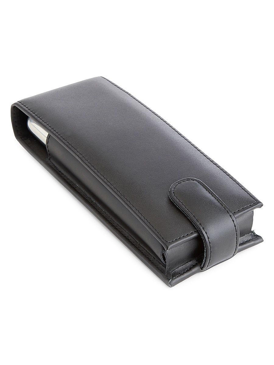 Leather Double Cigar Case - Black