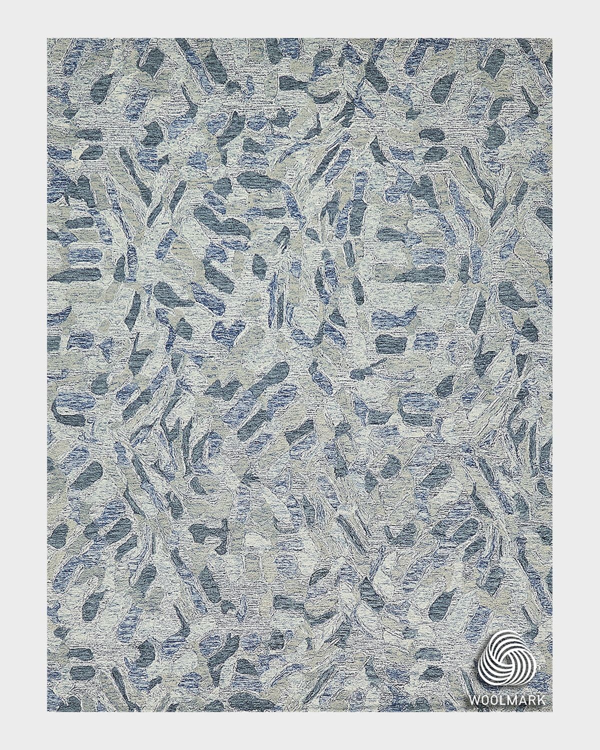 Botanica Blue/Ivory/Multi New Zealand Wool hand-tufted Area Rug