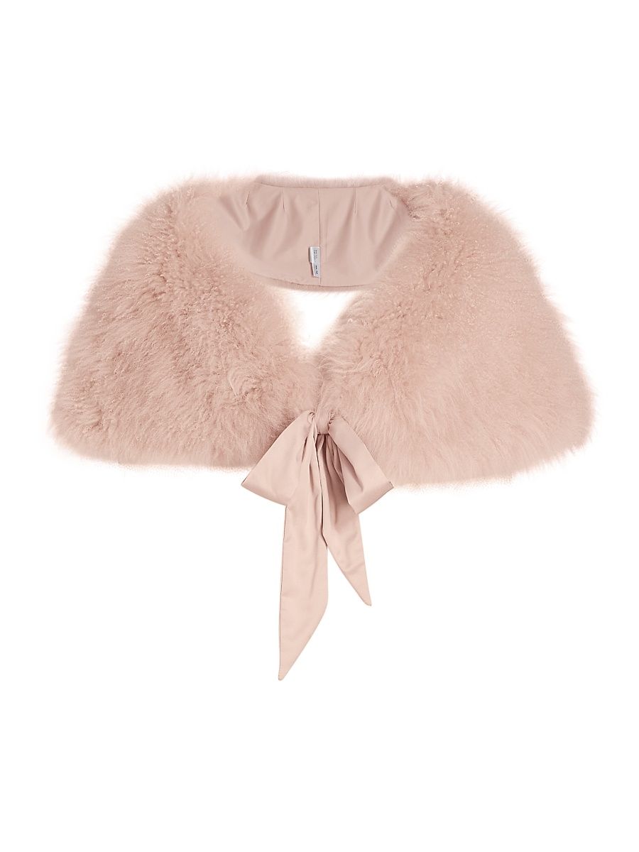 Women's Cashmere Goat Fur Stole - Dusty Pink