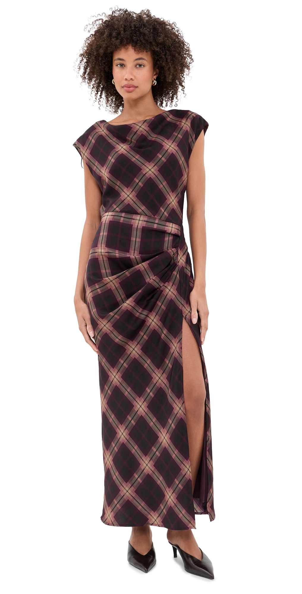 Line & Dot Kristopher Maxi Dress Burgundy L