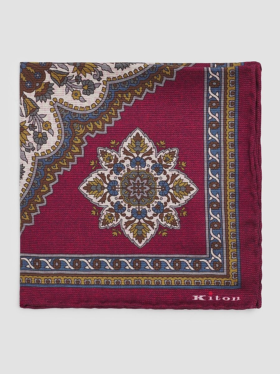 Men's Silk Pocket Square - Dark Red