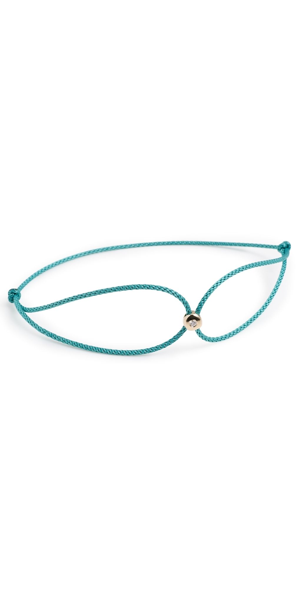 EF Collection 14k Diamond Dot Cord Bracelet Lagoon One Size