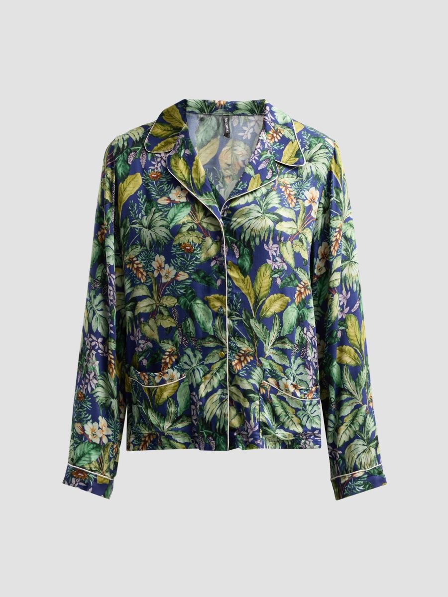 Lise Charmel Women's Printed Pajama Shirt - Vert Parme - Size XL