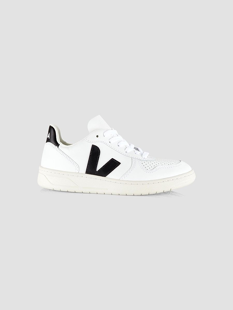 Veja Women's Women's's V-10 Leather Low-Top Sneakers - Extra White - Size 8.5