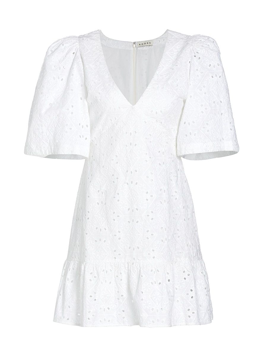Women's Mariana Eyelet Minidress - White Chelsea Eyelet - Size 6