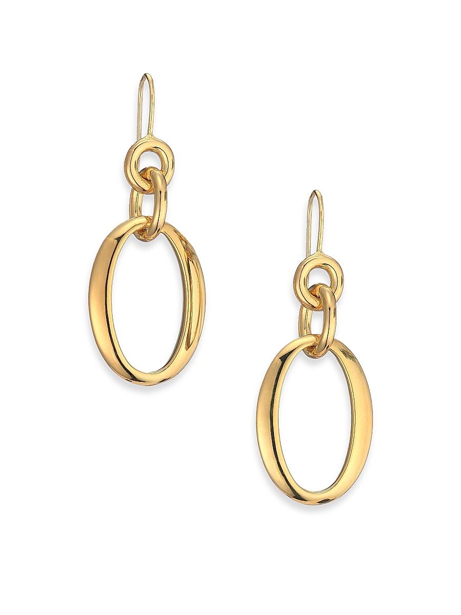 Women's Glamazon 18K Yellow Gold Oval Link Drop Earrings - Gold