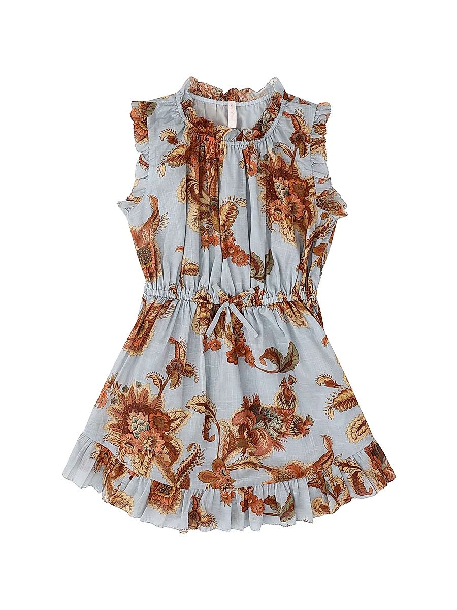 Little Girl's & Girl's Aster Paisley Cotton Flip Dress - Blue Jacobean - Size 12