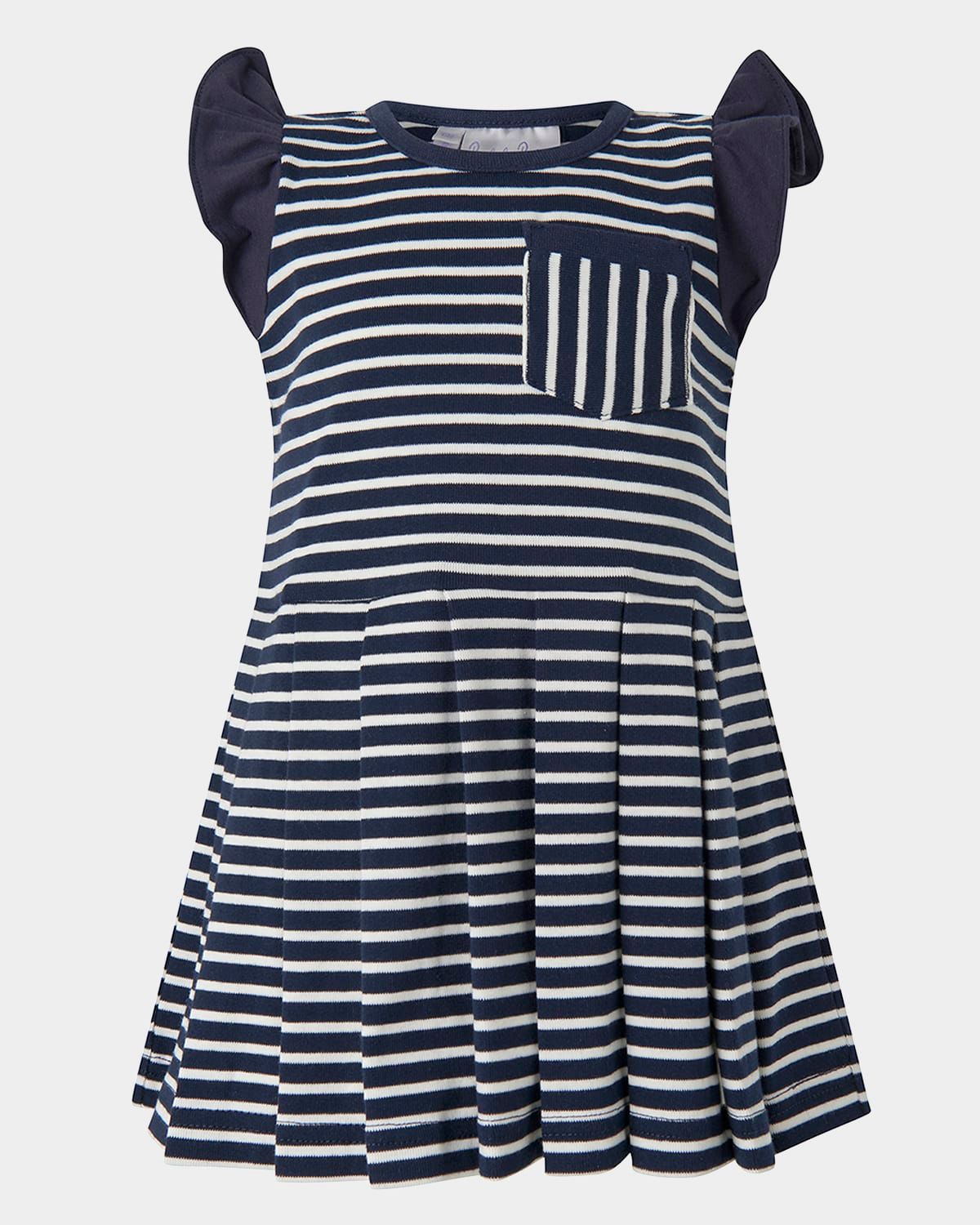 Girl & apos;s Breton Striped Tennis Dress, Size 2-10