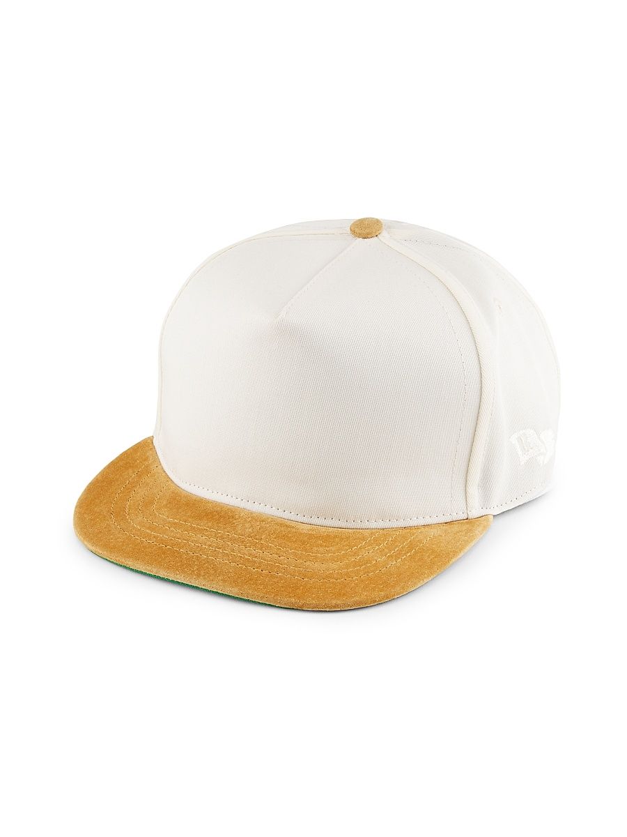 Men's Flag Canvas Hat - White Brown