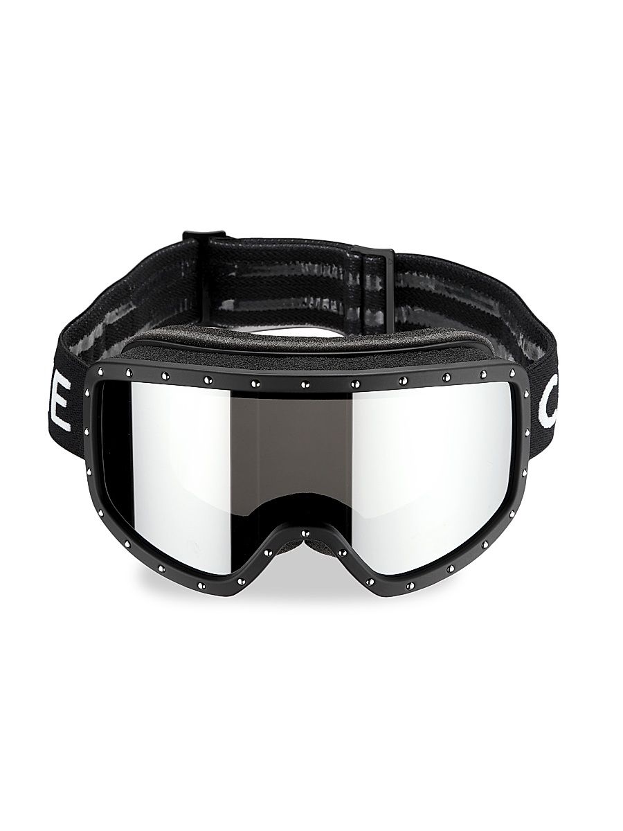 Men's Mirrored Lens Ski Mask - Matte Black Smoke Mirror