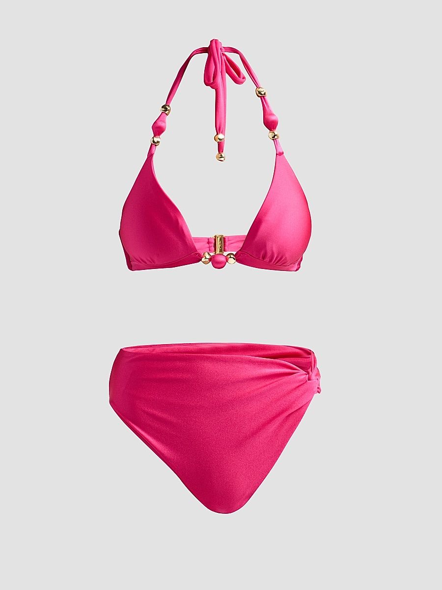Women's Aurora Halter Bikini Top - Pink - Size XS