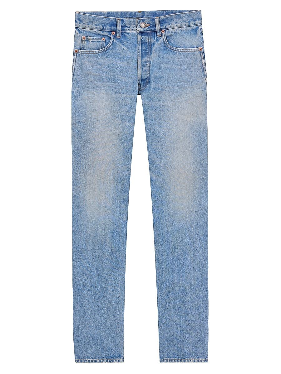 Saint Laurent Men's Mick Long Jeans in Denim - Nonza Blue - Size 33