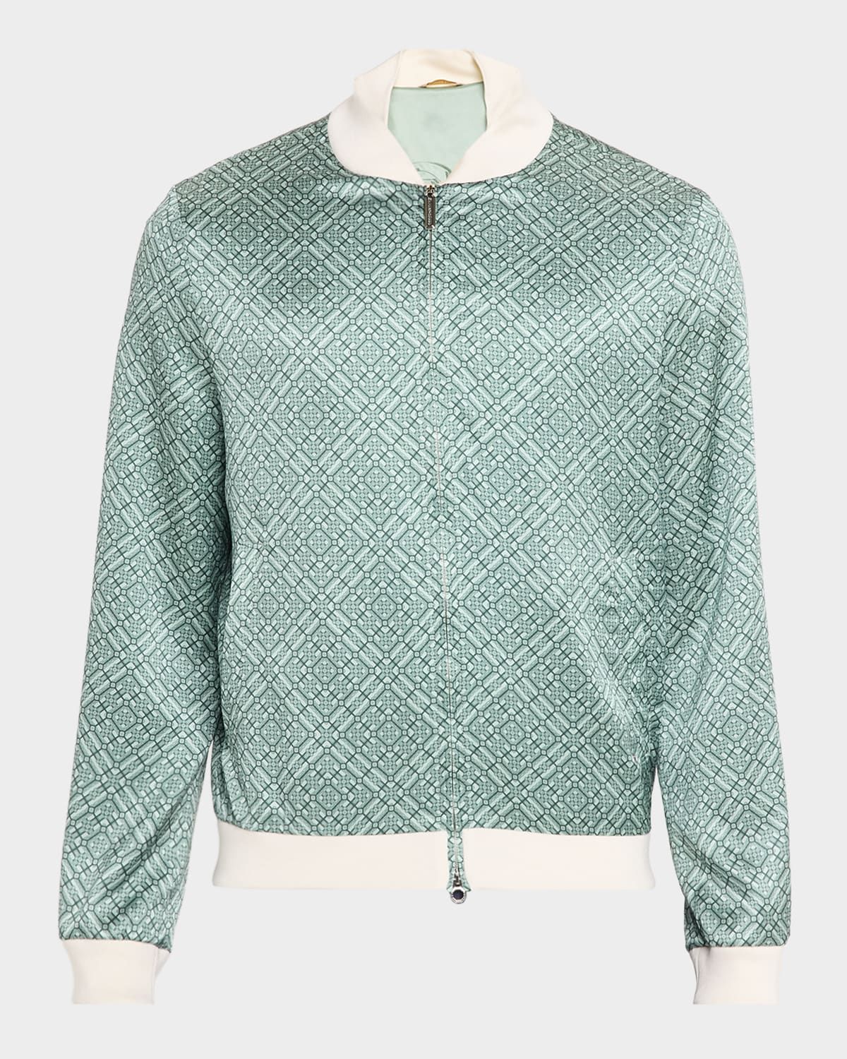 Men & apos;s Geometric Silk Bomber Jacket