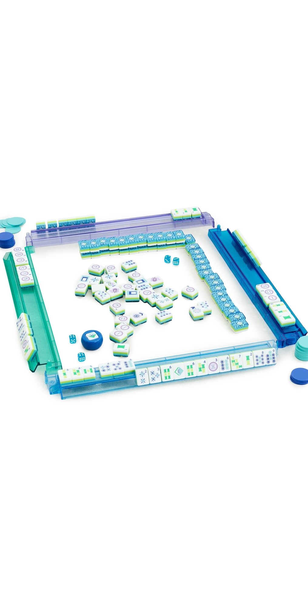 Jonathan Adler Basketweave Mahjong Set Blue/Green One Size