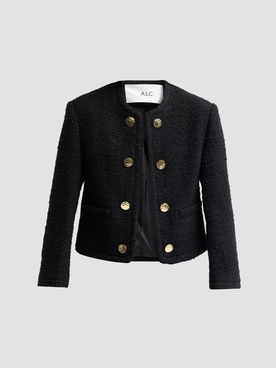 A. L.C. Women's Astor Wool-Blend Bouclé Jacket - Black - Size 14