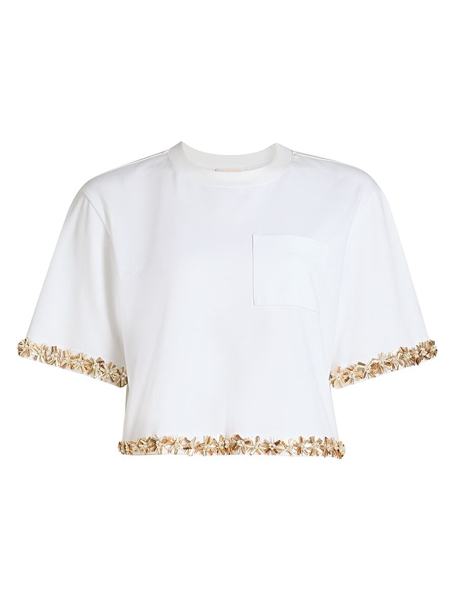Women's Asa Sunflare Floral Crop Top - White - Size XL