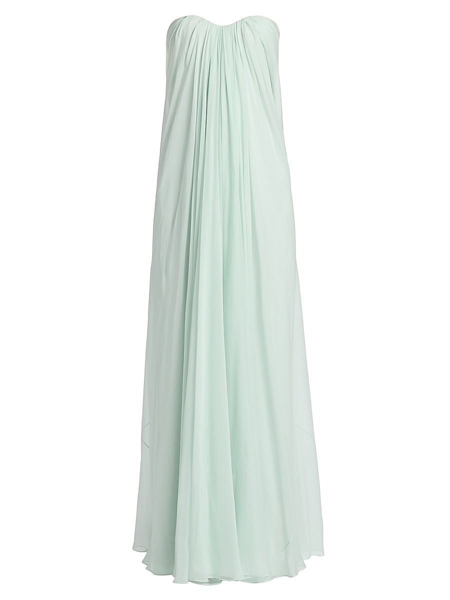 Women's Draped Bustier Strapless Gown - Glass - Size 12