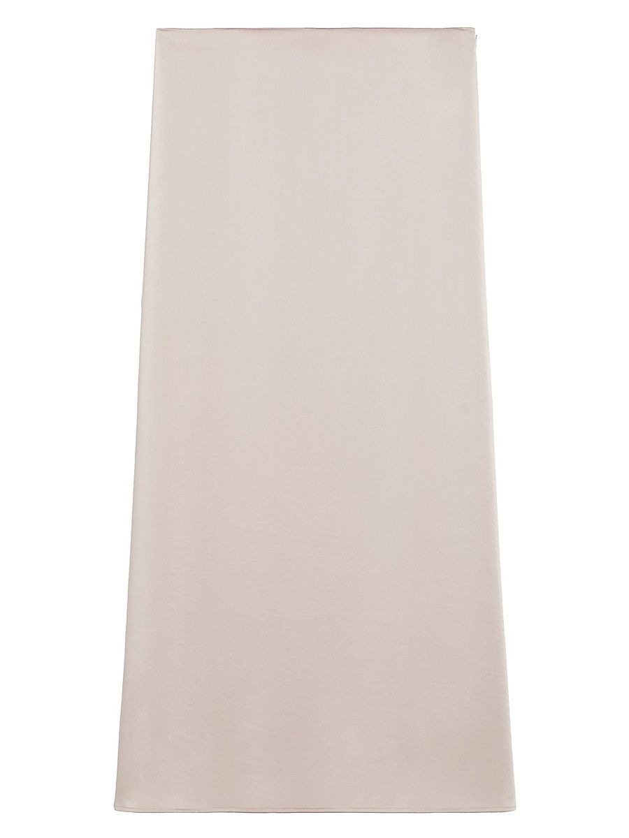 Women's Satin Calf Length Skirt - Powder - Size 16