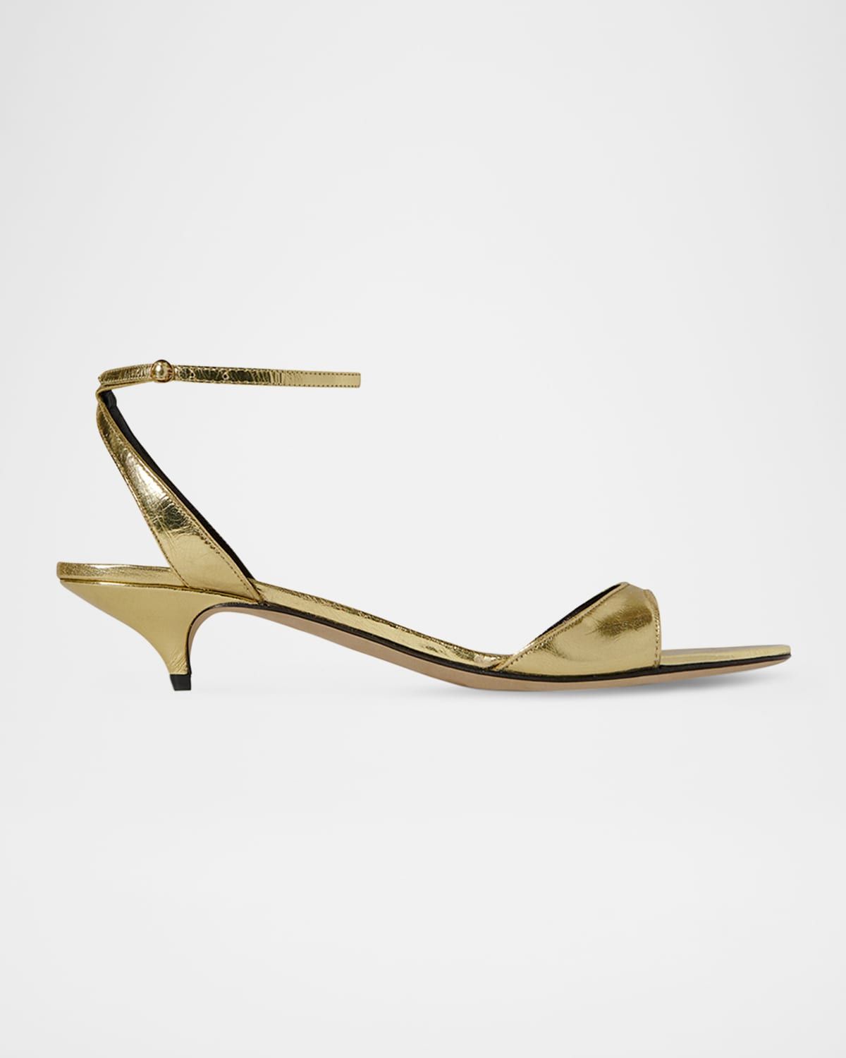 Vika Metallic Ankle-Strap Sandals