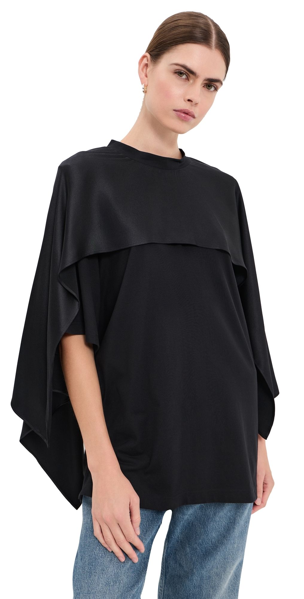 FRENKEN Disturb Crepe Satin T-Shirt Black 32