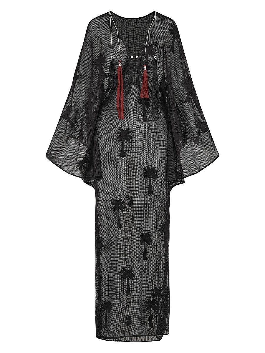 Women's Playa Grande Veil Cotton Mesh Tunic Dress - Black - Size XL