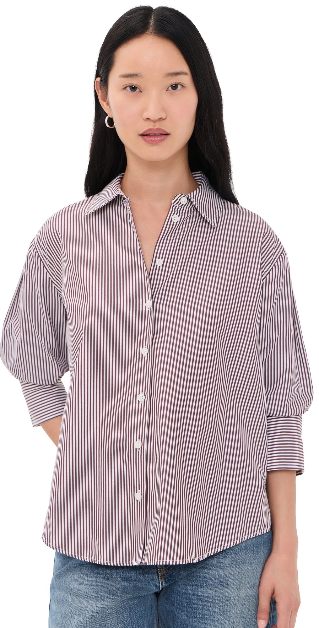 Tanya Taylor Emmy Top Dark Fig/Optic White Multi L