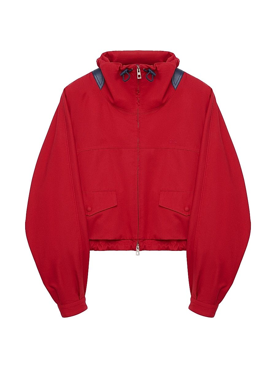 Women's Stand Collar Double Hem Parka - Red - Size 00