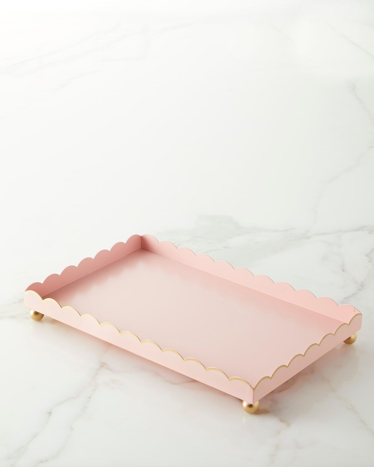 Eloise Rectangular White & Gold Tray