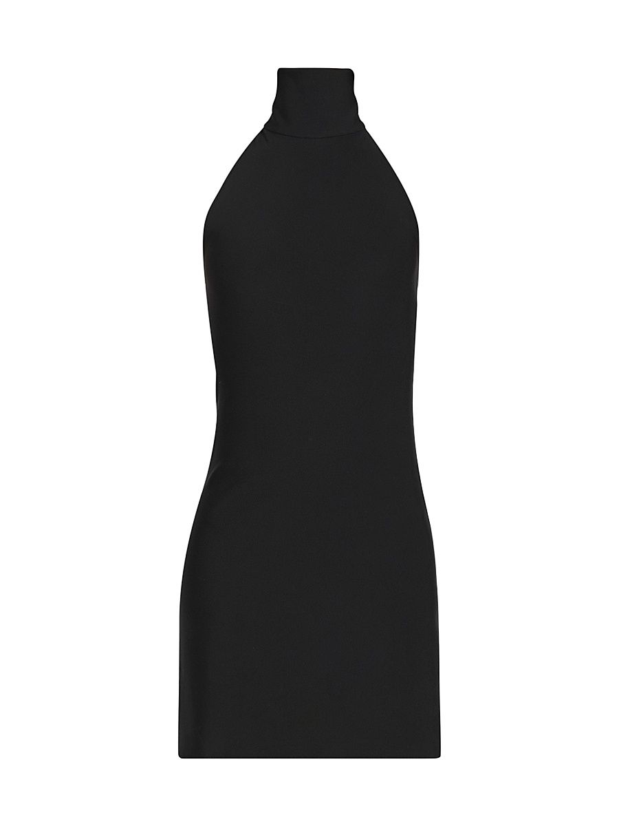Women's Banded Halter Jersey Minidress - Black - Size XL