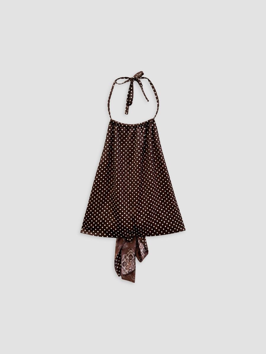 KatieJ NYC Girl's Girl's Anastasia Polka Dot Top - Espresso Polka - Size 14
