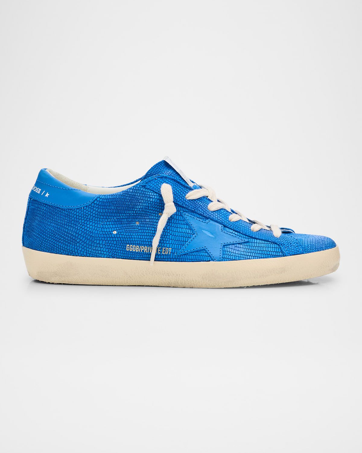 Super-Star Lizard Embossed Leather Low-Top Sneakers