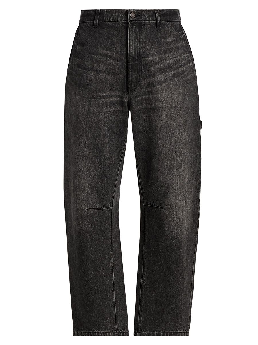 Men's Carpenter Faded Jeans - Stone Black Wash - Size 28