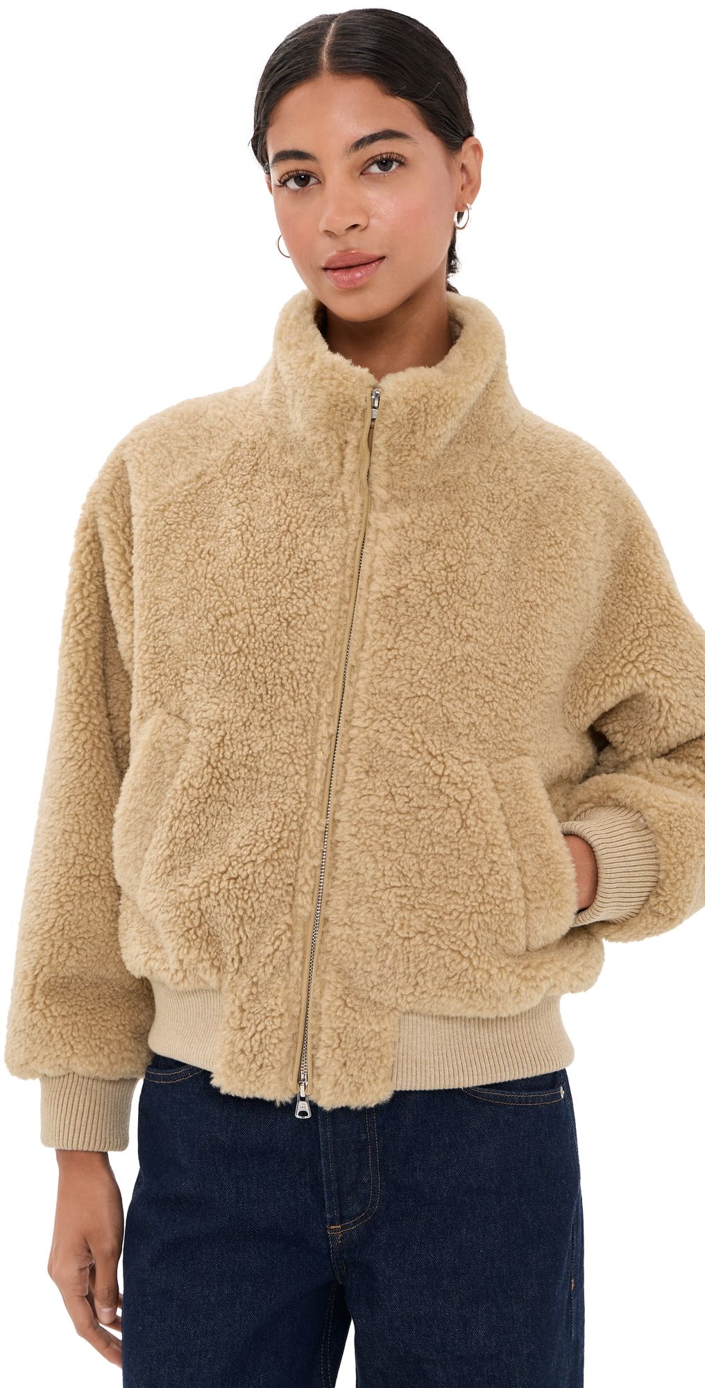 DUNST Boa Fleece Jacket Camel Beige XL