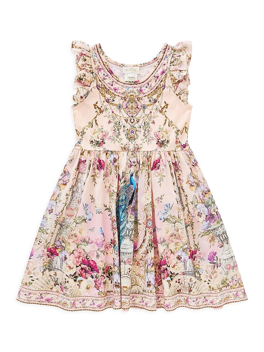 Little Girl's and Girl's Ruffle-Trim Jersey Dress - Casa De Fieras - Size 4