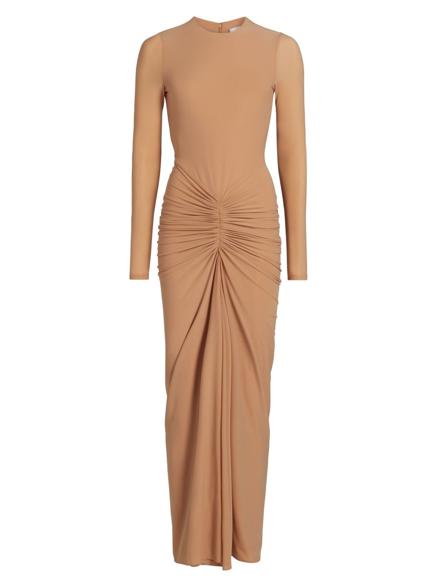 Ronny Kobo Women's Jolie Stretch Long-Sleeve Maxi Dress - Porcini - Size Small