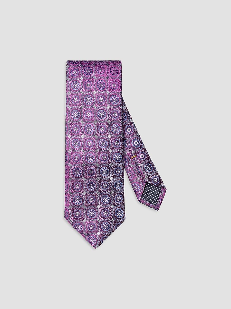 Men's Micro Geometric Silk Tie - Pink