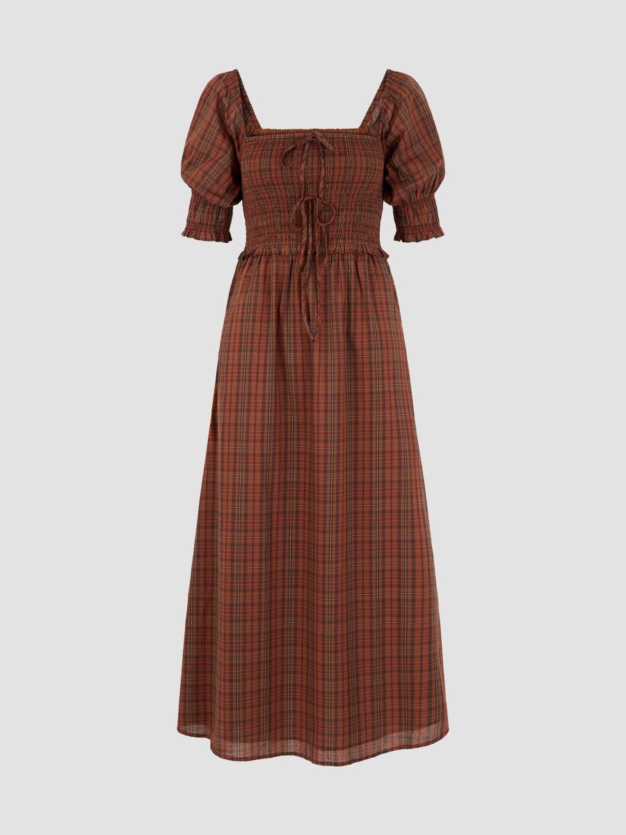Hill House Home Women's The Malene Nap Dress - Chestnut Plaid - Size XXL
