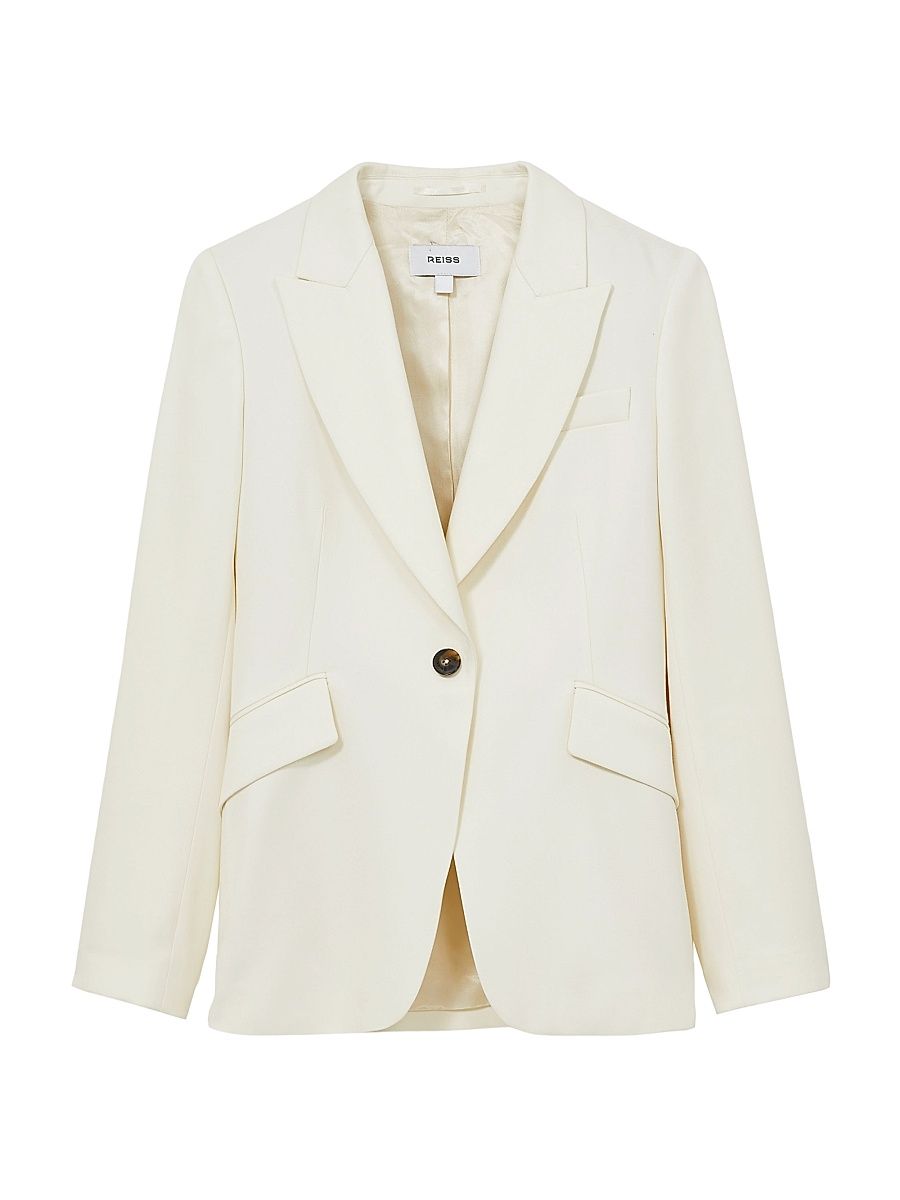 Women's Millie One-Button Blazer - Cream - Size 2
