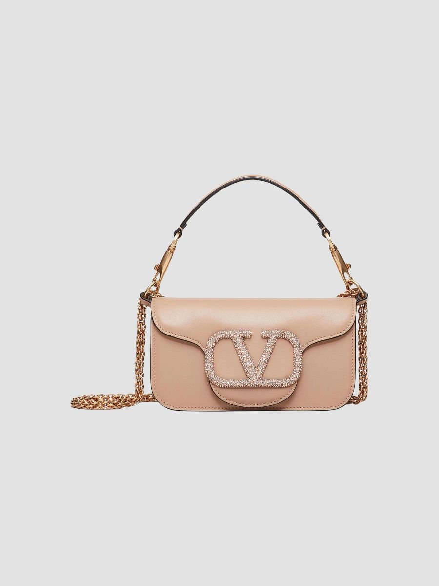 Valentino Women's Locò Small Shoulder Bag With Jewel Logo - Rose Cannelle