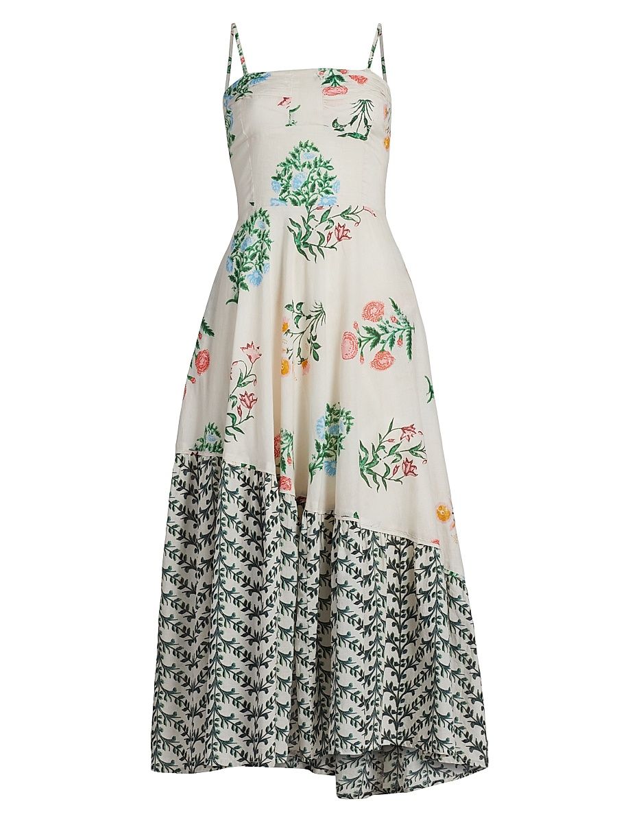 Women's Almirante Valery Floral Midi-Dress - Ecru - Size XS