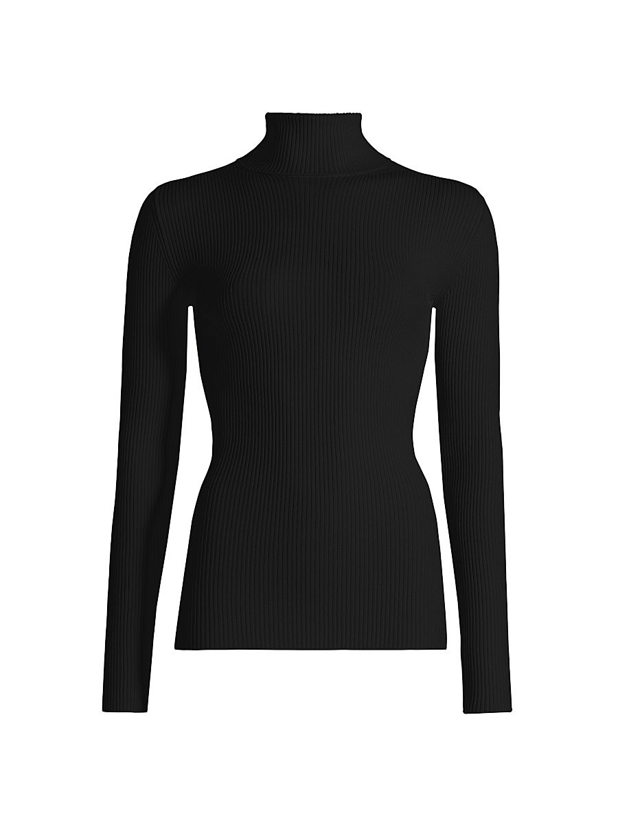 Women's Matte Turtleneck Top - Black - Size Small