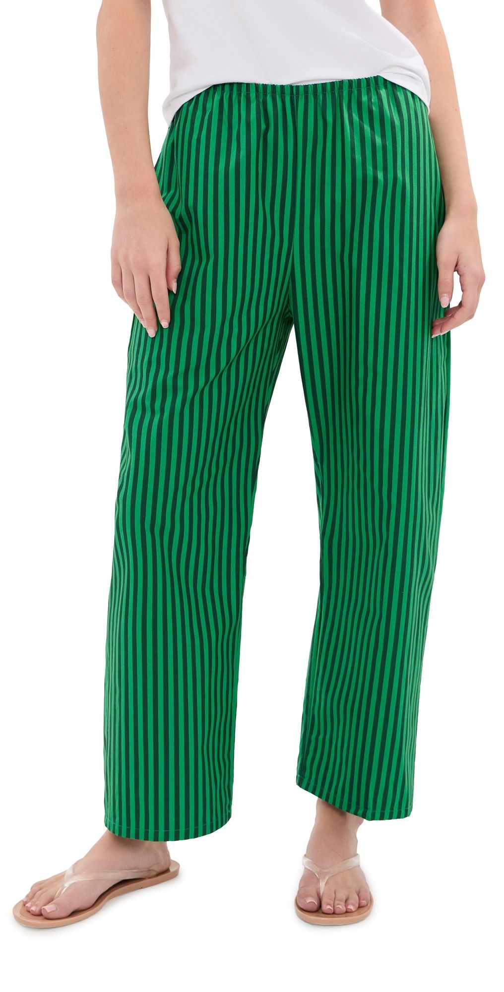 LE BOP Kelsey Pants Green/Dark Green Stripe XL
