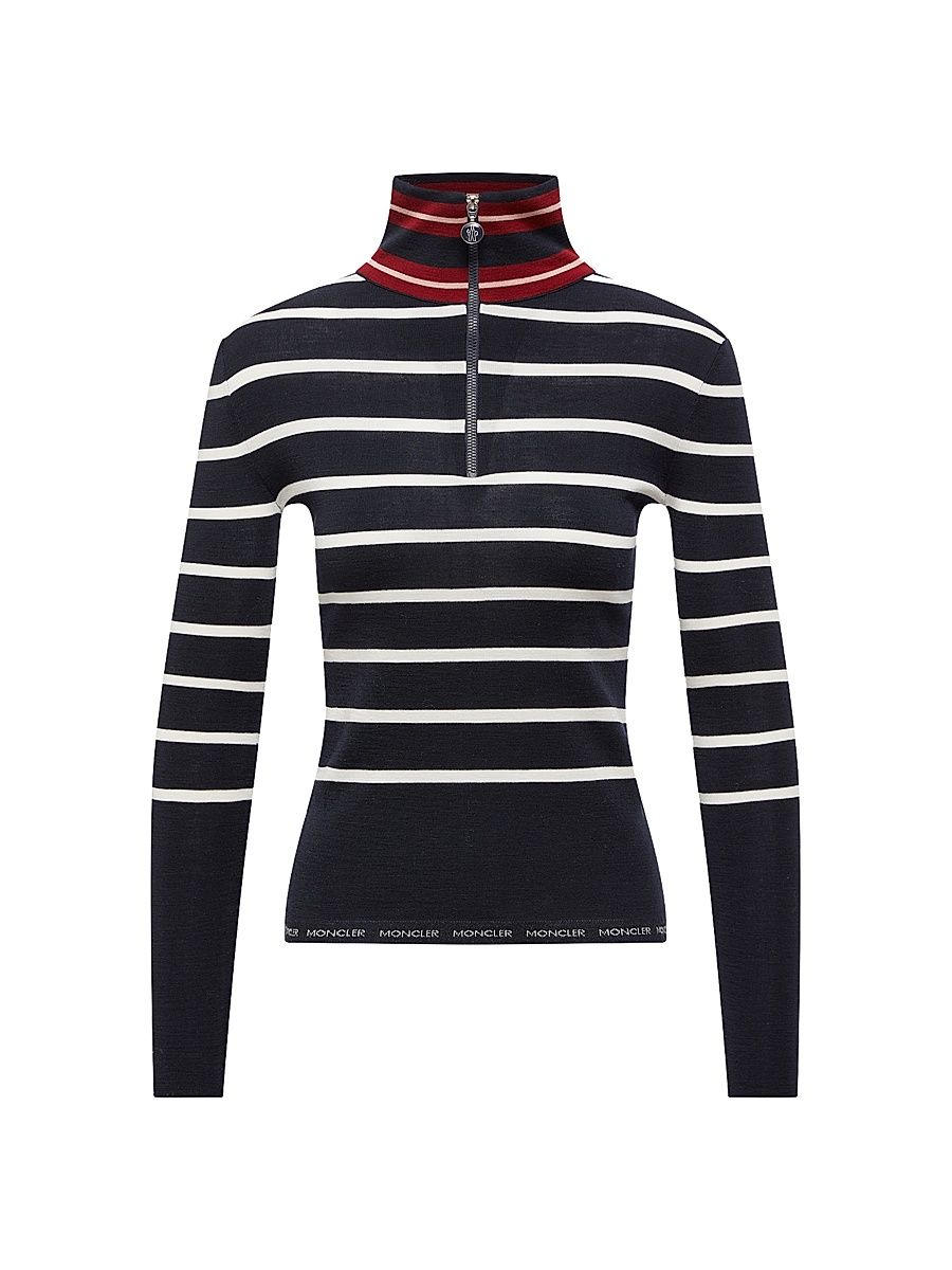 Women's Sweater in Wool - Blue White - Size Large