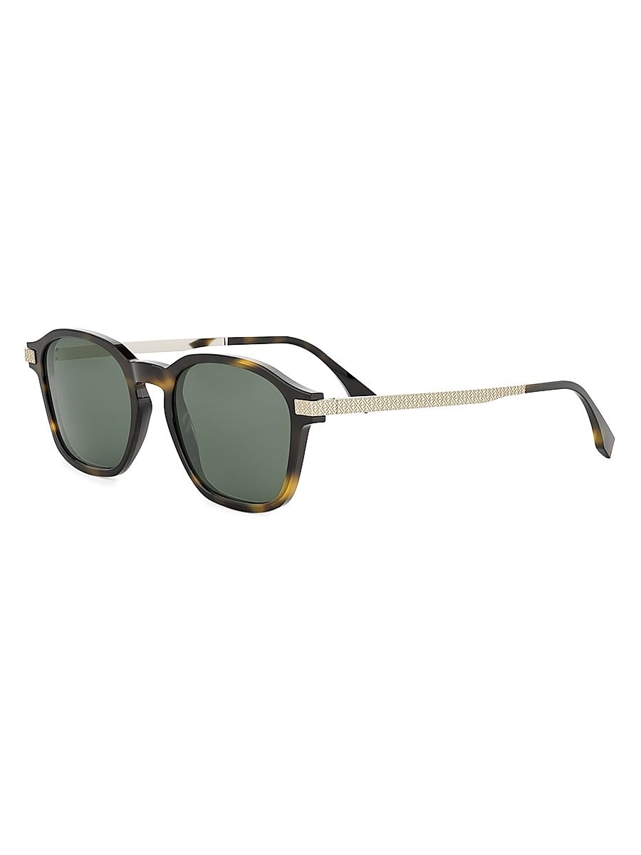 Men's Essential 52MM Geometric Sunglasses - Black